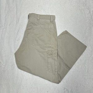 Wrangler Cargo Pants Mens 40x30 Tan Khaki Outdoor Workwear Cotton Relaxed
